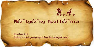 Mátyásy Apollónia névjegykártya